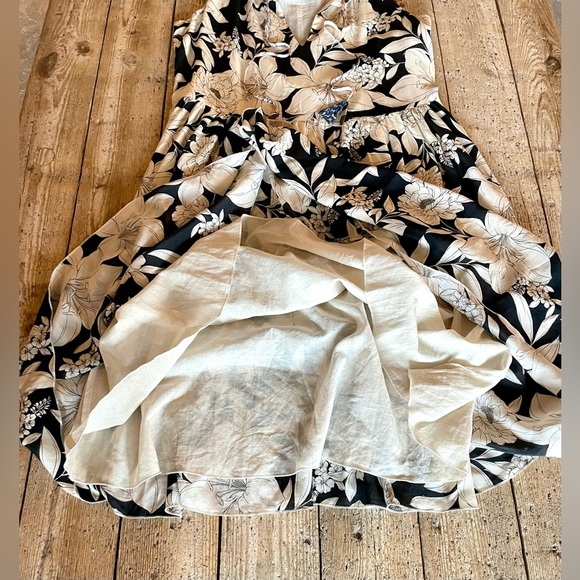 Johnny Was Jade Juliette Silk Tiered A-Line Dress Floral Black Beige M - Picture 3 of 10